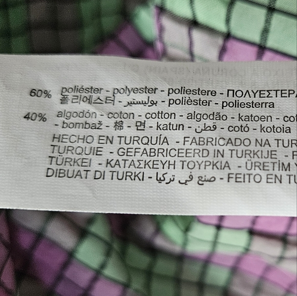 ZARA Pink & Green Plaid Seersucker Puff Sleeve Midi Dress | SZ XS - Picture 15 of 15